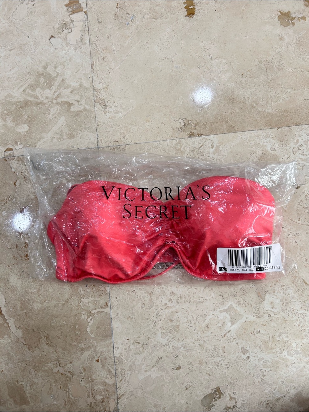 Victoria's Secret Strapless Satin Red bikini